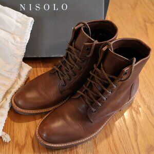 Nisolo Amalia All Weather Boot leather lace up Brown size 8